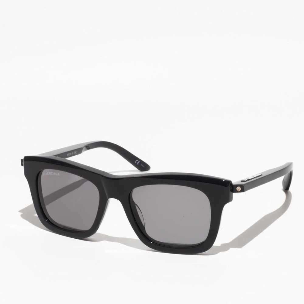 Balenciaga BB0161S 001 Sunglasses Women's Black/Grey Square Shape 52-19-150
